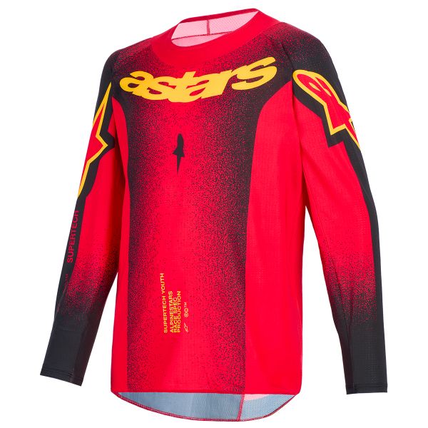 Cross Trikot Alpinestars Youth Supertech Scenz Jersey Red Black Yellow
