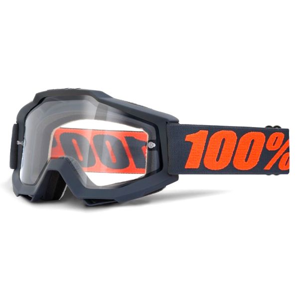 Crossbrille 100% Accuri Enduro Gunmetal Clear Lens