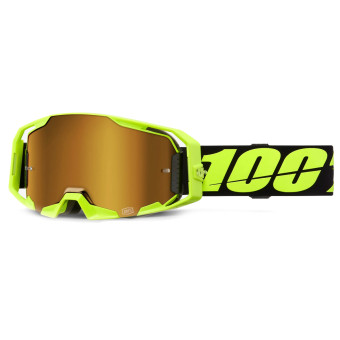 Crossbrille 100% Armatic Fluo Gelb - Spiegelbildschirm True Gold