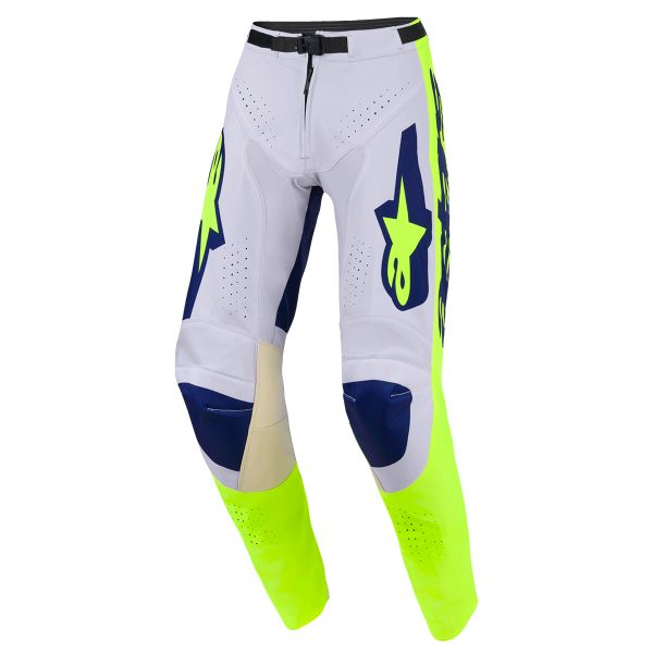 Cross Hose Alpinestars Racer Air Riway Pants Light Gray Yellow Fluo Blue
