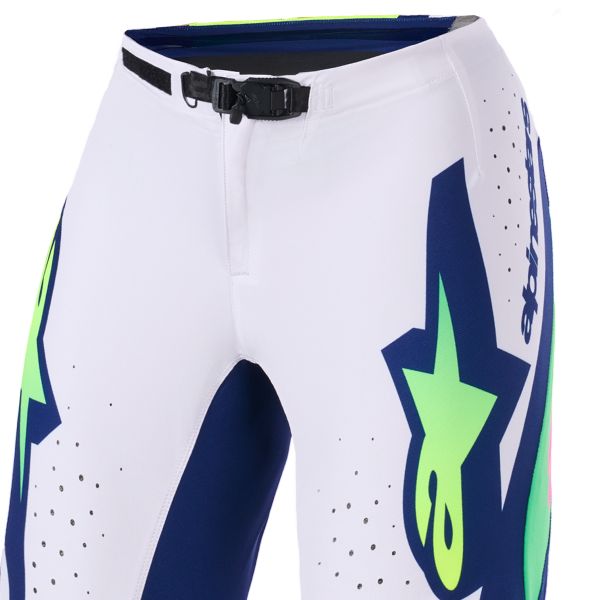 Alpinestars Supertech Vista Pants Light Gray Yellow Fluo Blue
