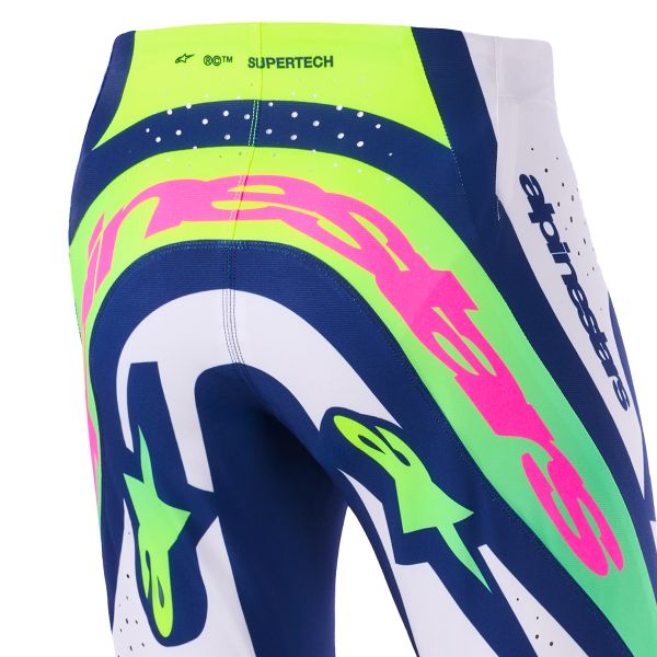 Alpinestars Supertech Vista Pants Light Gray Yellow Fluo Blue