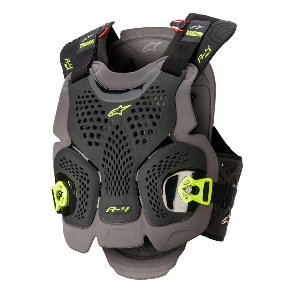 Brustpanzer Alpinestars A-4 Max Chest Protector Black Anthracite Yellow Fluo