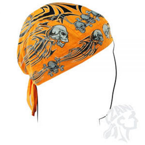 Halstcher Zanheadgear Flydanna Orange Tribal Skull