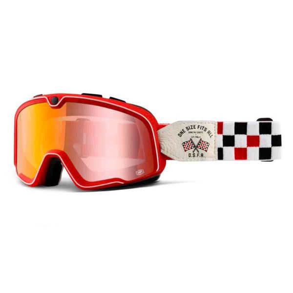 Motorrad-Sichtschutzmasken 100% Barstow Osfa 2 Mirror Red Lens