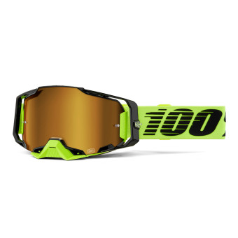 Crossbrille 100% Armega Neon Yellow - Iridium Gold Crossbrille 100% Armega Neon Yellow - Iridium Gold