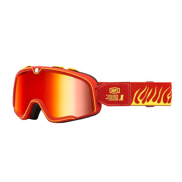 Motorrad-Sichtschutzmasken 100% Barstow Death Spray Iridium Red Motorrad-Sichtschutzmasken 100% Barstow Death Spray Iridium Red