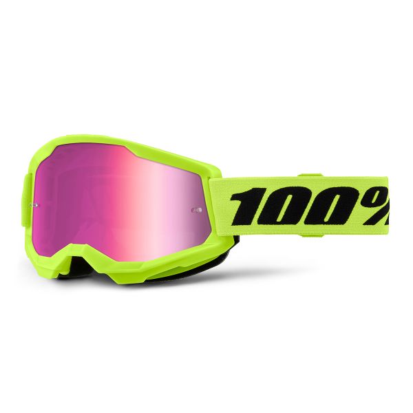 Crossbrille 100% Strata 2 Neon Yellow - Iridium Pink Crossbrille 100% Strata 2 Neon Yellow - Iridium Pink