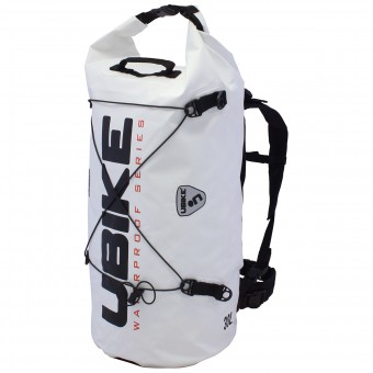 Motorrad-Rucksack UBIKE Cylinder Bag 30 L Wei Schwarz