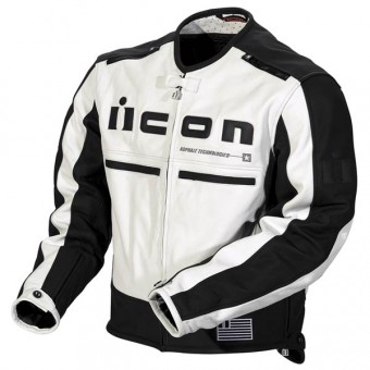 Motorradjacke ICON Motorhead Jacket White