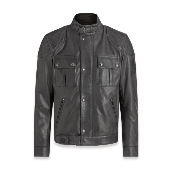 Motorradjacke Belstaff Brooklands Leather Granite Grey