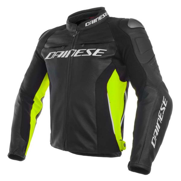 Motorradjacke Dainese Racing 3 Black Yellow Fluo