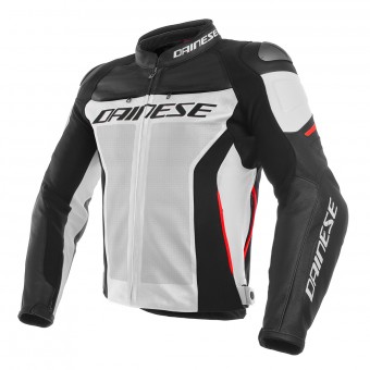 Motorradjacke Dainese Racing 3 Perforated White Black Red