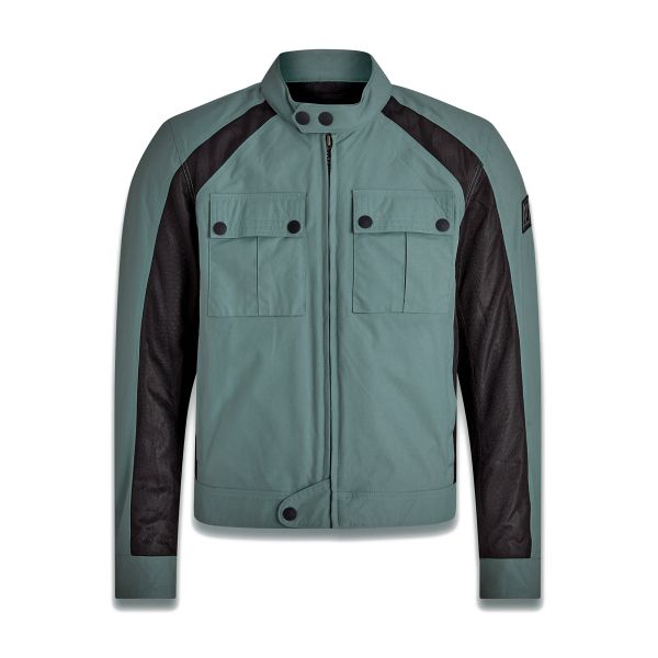 Motorradjacke Belstaff Temple Dark Steel Green Motorradjacke Belstaff Temple Dark Steel Green