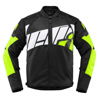 Motorradjacke ICON Automag2 Hi-Viz Yellow Black