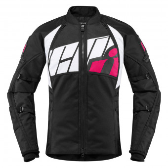 Motorradjacke ICON Automag2 Women Black Pink