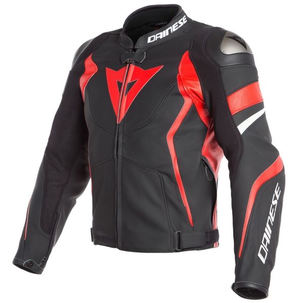 Motorradjacke Dainese Avro 4 Black Matt Lava Red White