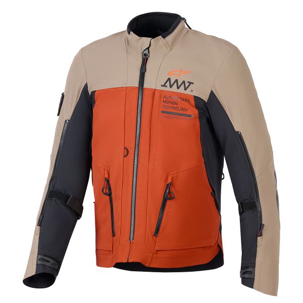 Motorradjacke Alpinestars AMT-8 Stretch Drystar XF Walnut Rust Black