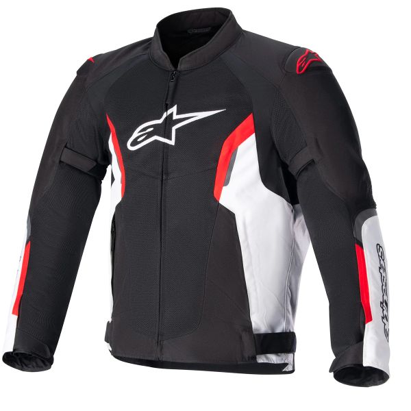 Motorradjacke Alpinestars Ast Air V2 Black White Bright Red Motorradjacke Alpinestars Ast Air V2 Black White Bright Red