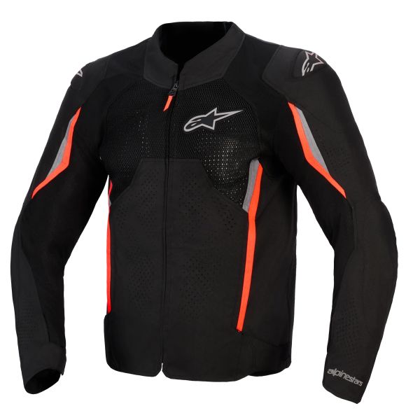 Motorradjacke Alpinestars Ast V3 Air Black Dark Gray Red Fluo