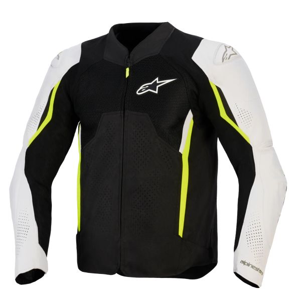 Motorradjacke Alpinestars Ast V3 Air Black Silver Yellow Fluo