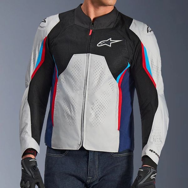 Alpinestars Ast V3 Air Silver Deep Blue Bright Red