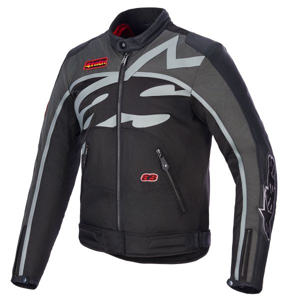 Motorradjacke Alpinestars Axton Black Anthracite Red Tangerine