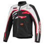 Motorradjacke Alpinestars Axton Black Off White Bright Red