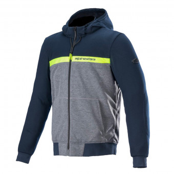 Motorradjacke Alpinestars Chrome Street Hoodie Dark Navy Grey Melange