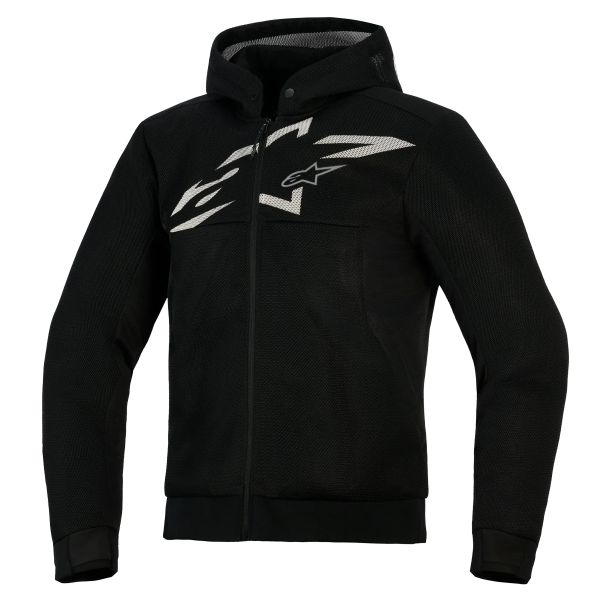 Motorradjacke Alpinestars Chrome Superairflow Hoodie Black Dark Gray White