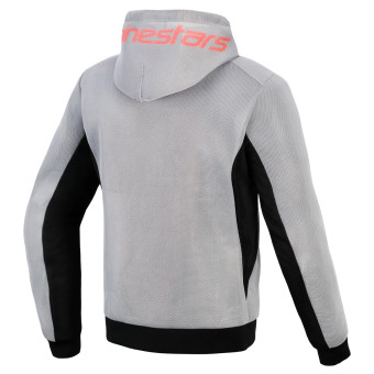 Alpinestars Chrome Superairflow Hoodie Black Mid Gray Red Fluo