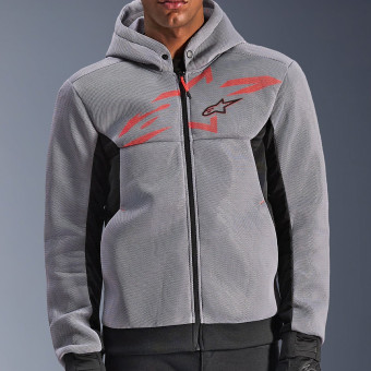 Alpinestars Chrome Superairflow Hoodie Black Mid Gray Red Fluo