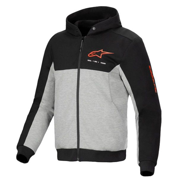 Motorradjacke Alpinestars Chrome V2 Sport Sport Black Gray Heather Red Fluo Motorradjacke Alpinestars Chrome V2 Sport Sport Black Gray Heather Red Fluo