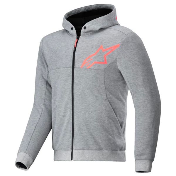 Motorradjacke Alpinestars Chrome V2 Sport Sport Gray Heather Red Fluo Motorradjacke Alpinestars Chrome V2 Sport Sport Gray Heather Red Fluo