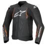 Motorradjacke Alpinestars Dusk Airflow Leather Black Red Fluo
