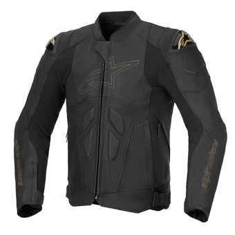 Motorradjacke Alpinestars Dusk Leather Black Laser
