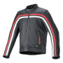 Motorradjacke Alpinestars Dyno Leather Black Ruby Red Ecru