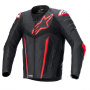 Motorradjacke Alpinestars Fusion Leather Black Red Fluo