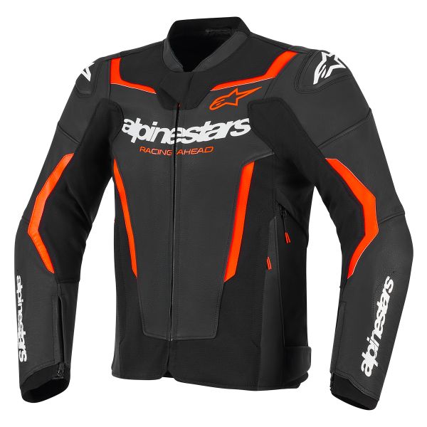 Motorradjacke Alpinestars GP Force V2 Leather Airflow Black Red Fluo