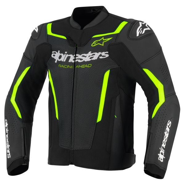 Motorradjacke Alpinestars GP Force V2 Leather Airflow Black Yellow Fluo