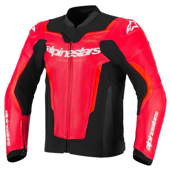 Motorradjacke Alpinestars GP Force V2 Leather Airflow Red Fluo