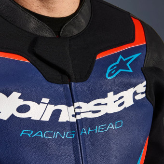 Alpinestars GP Force V2 Leather Black Blue Red Fluo