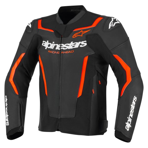 Motorradjacke Alpinestars GP Force V2 Leather Black Red Fluo