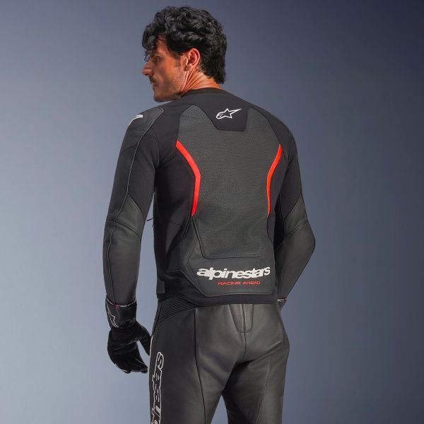 Alpinestars GP Force V2 Leather Black Red Fluo