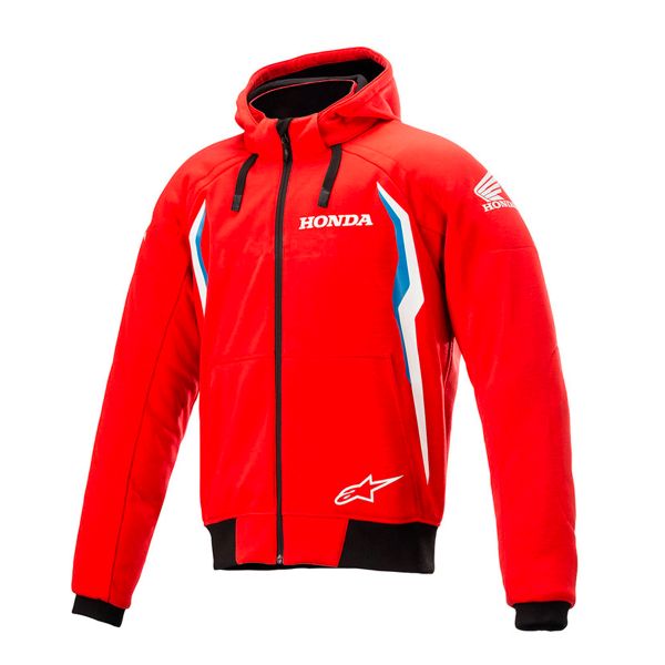 Motorradjacke Alpinestars Honda Chrome V2 Sport Hoodie Bright Blue Red