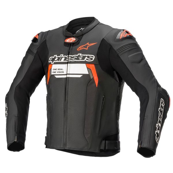 Motorradjacke Alpinestars Missile V2 Ignition Leather Black Red Fluo