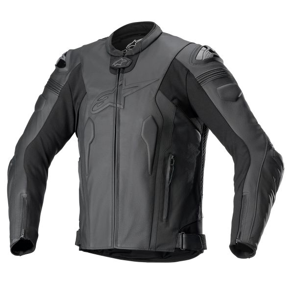 Motorradjacke Alpinestars Missile V2 Leather Black Black