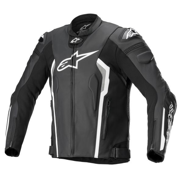 Motorradjacke Alpinestars Missile V2 Leather Black White