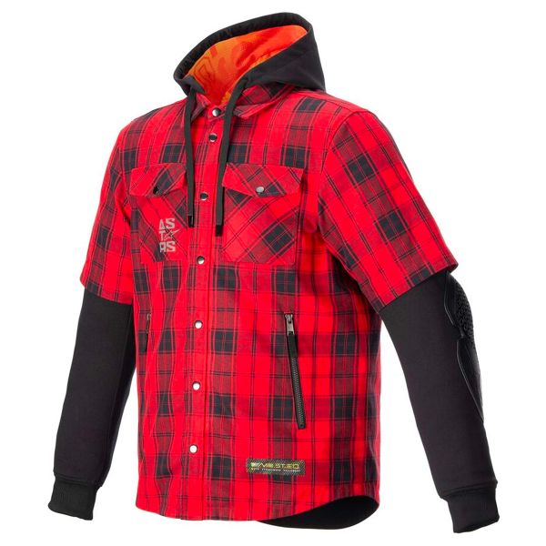 Motorradjacke Alpinestars MO.ST.EQ Tartan Shirt Flame Red Black Motorradjacke Alpinestars MO.ST.EQ Tartan Shirt Flame Red Black