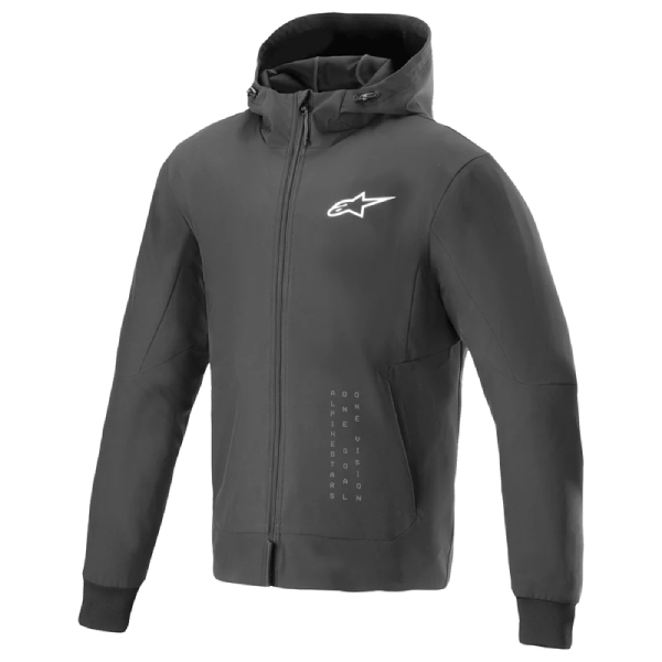 Motorradjacke Alpinestars Radium Tech Hoodie Black White Motorradjacke Alpinestars Radium Tech Hoodie Black White